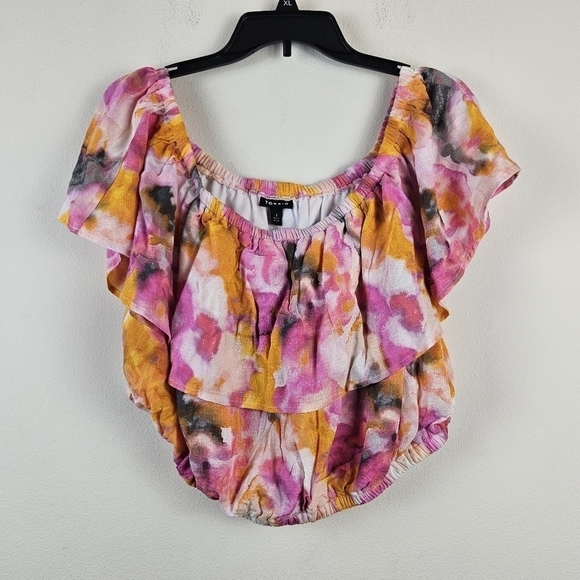 Torrid Multi Watercolor Tie-Dye Off Shoulder Skirt Set Size 1/1X Summer Party - Picture 3 of 12